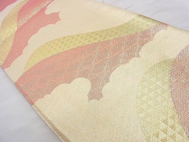 平和屋着物◎佐賀錦 全通柄袋帯 遠山吉祥文 金糸 逸品 BAAJ8938qt