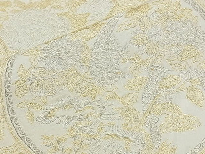 平和屋着物◎六通柄袋帯 花鳥絵皿 金糸 逸品 BAAJ8947qt
