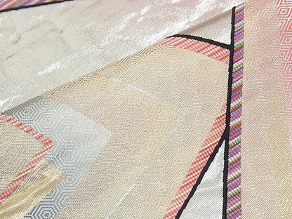平和屋着物◎六通柄袋帯 色紙重ね 金銀糸 逸品 BAAJ8966qt