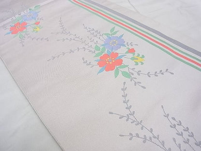 平和屋着物◎六通柄袋帯 草花文 逸品 BAAJ8972qt
