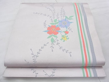平和屋着物◎六通柄袋帯 草花文 逸品 BAAJ8972qt