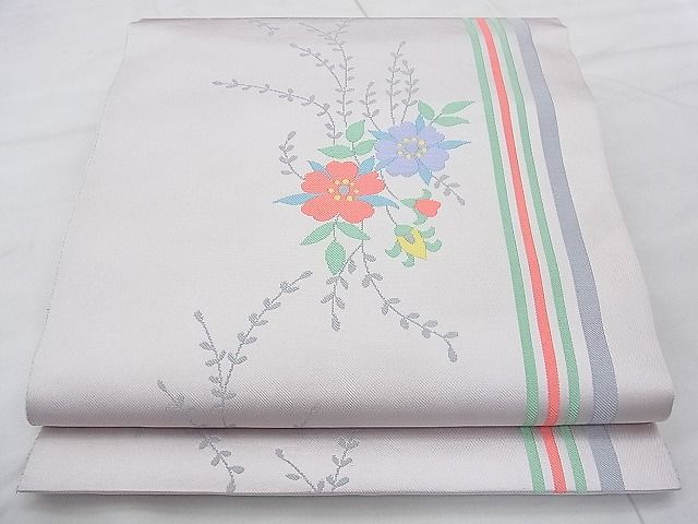 平和屋着物◎六通柄袋帯 草花文 逸品 BAAJ8972qt