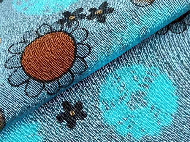 平和屋本店■希少　染色作家　山本由季　九寸開き名古屋帯　手描き　舞花文　金彩　鬼しぼ縮緬　逸品　CYAA0718s4