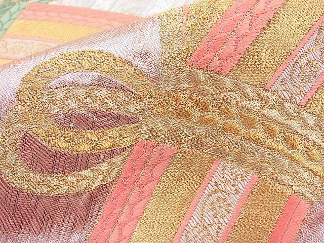 平和屋着物◎六通柄袋帯 籬青海波 金銀糸 逸品 BAAJ6947sa