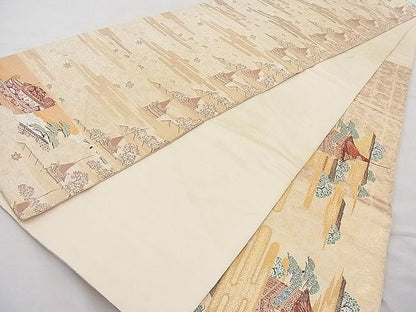 平和屋着物◎太鼓柄袋帯 唐織 優都里 金糸 逸品 BAAJ6962sa
