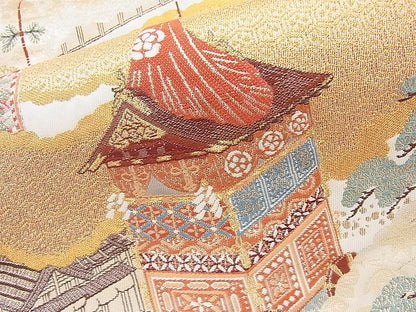平和屋着物◎太鼓柄袋帯 唐織 優都里 金糸 逸品 BAAJ6962sa