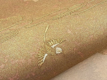 平和屋着物◎太鼓柄袋帯 総刺繍 雲取飛鳥秋草文 金糸 逸品 BAAJ6957sa