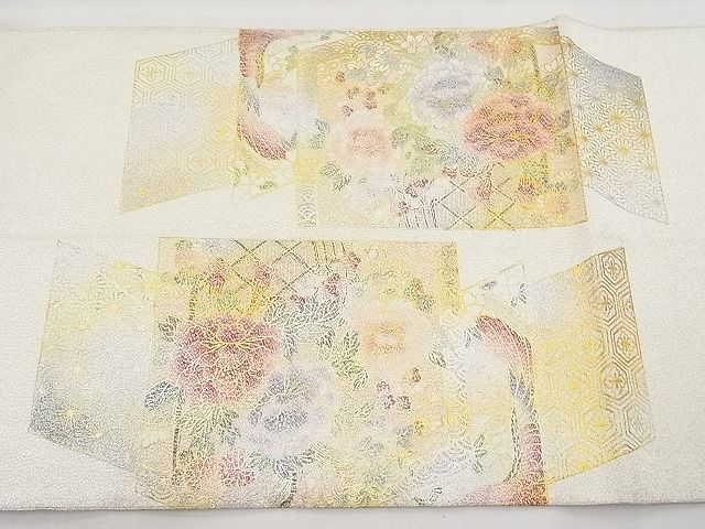 平和屋着物◎太鼓柄袋帯 鳳凰吉祥草花文 金銀彩 逸品 BAAJ6981sa