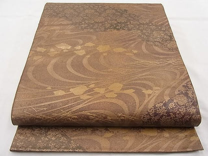 平和屋着物◎全通柄袋帯 道長吉祥花唐草文 金彩 逸品 BAAJ6983sa