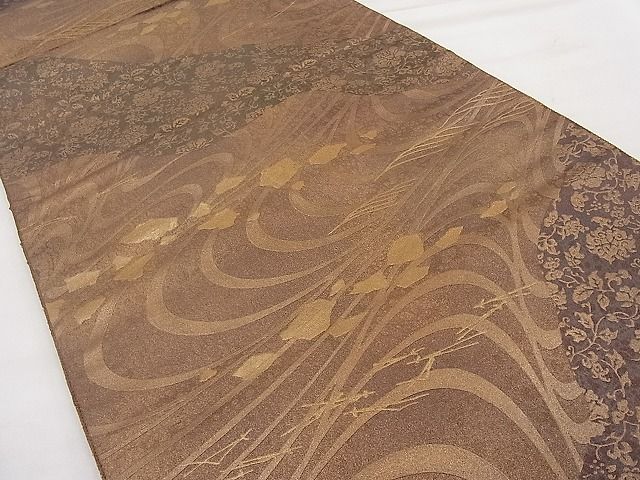 平和屋着物◎全通柄袋帯 道長吉祥花唐草文 金彩 逸品 BAAJ6983sa