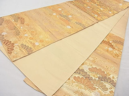 平和屋着物◎六通柄袋帯 唐織 松竹梅桜楓文 金糸 逸品 BAAJ6990sa