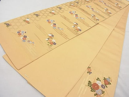 平和屋着物◎太鼓柄袋帯 籬草花文 金糸 逸品 BAAJ6987sa
