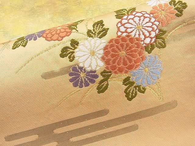 平和屋着物◎太鼓柄袋帯 籬草花文 金糸 逸品 BAAJ6987sa