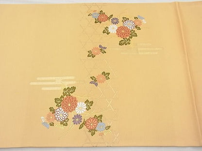 平和屋着物◎太鼓柄袋帯 籬草花文 金糸 逸品 BAAJ6987sa