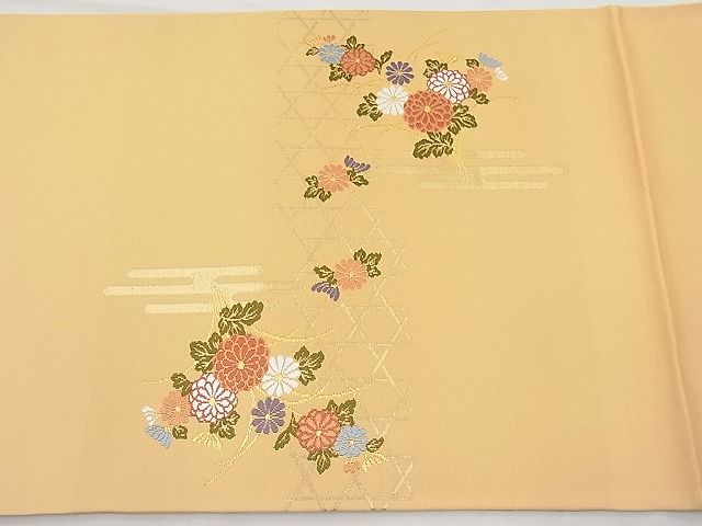 平和屋着物◎太鼓柄袋帯 籬草花文 金糸 逸品 BAAJ6987sa