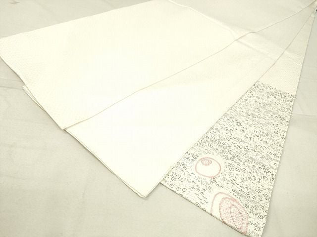 平和屋着物◎太鼓柄袋帯 刺繍 草花文 逸品 DAAI1145cm