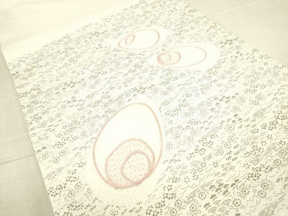 平和屋着物◎太鼓柄袋帯 刺繍 草花文 逸品 DAAI1145cm