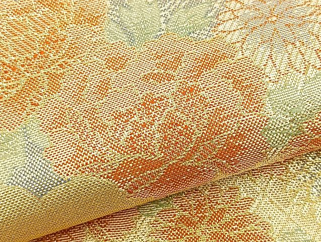 平和屋着物■宝珠本佐賀錦 六通柄袋帯 雲取り花車文 金糸 逸品 BAAJ5871ea