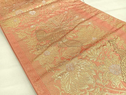 平和屋着物◎六通柄袋帯 鳳凰花文 金銀糸 逸品 BAAJ5920ea