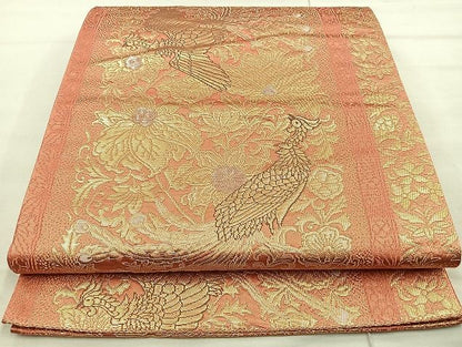 平和屋着物◎六通柄袋帯 鳳凰花文 金銀糸 逸品 BAAJ5920ea