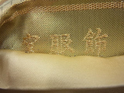 平和屋着物◎六通柄袋帯 唐織 官服飾 金糸 逸品 BAAJ6885cm