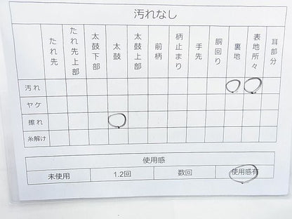 平和屋着物◎六通柄袋帯 格子更紗文 逸品 BAAJ6893cm