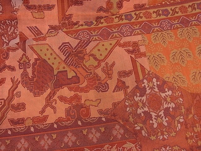 平和屋着物◎六通柄袋帯 名物裂 逸品 BAAJ9703cm