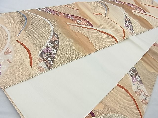 平和屋着物◎六通柄袋帯 唐織 つづれ 光琳の調べ 金銀糸 逸品 BAAJ9712cm