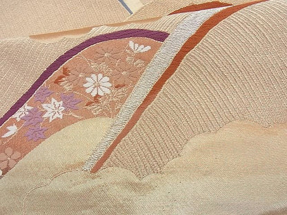 平和屋着物◎六通柄袋帯 唐織 つづれ 光琳の調べ 金銀糸 逸品 BAAJ9712cm