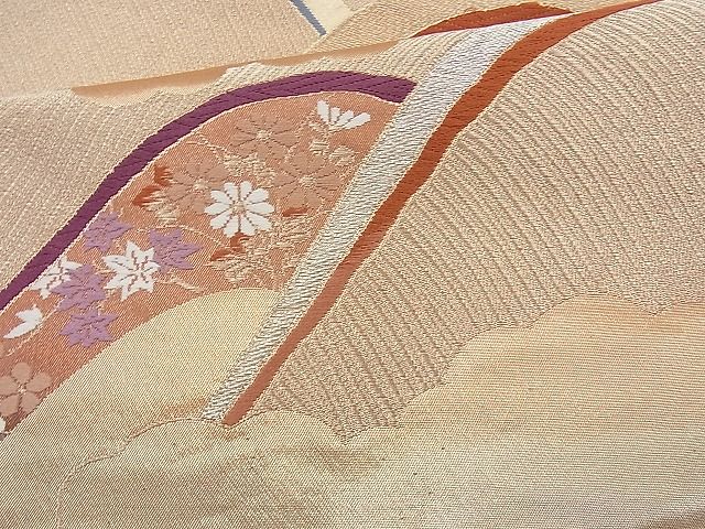平和屋着物◎六通柄袋帯 唐織 つづれ 光琳の調べ 金銀糸 逸品 BAAJ9712cm