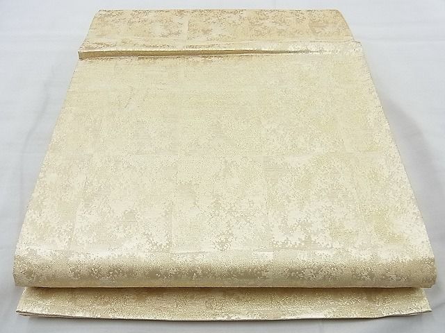 平和屋着物◎六通柄袋帯 霞文 金糸 逸品 BAAJ9768cm