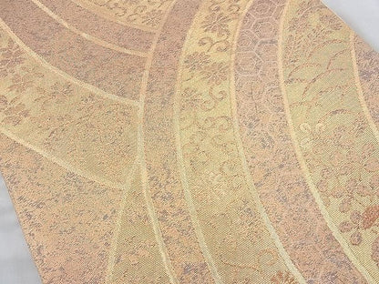 平和屋着物◎六通柄袋帯 青海波花唐草文 金糸 逸品 BAAJ9767cm