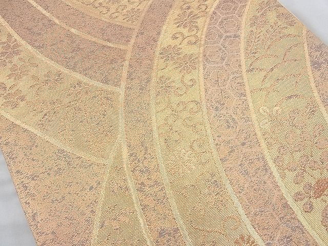 平和屋着物◎六通柄袋帯 青海波花唐草文 金糸 逸品 BAAJ9767cm