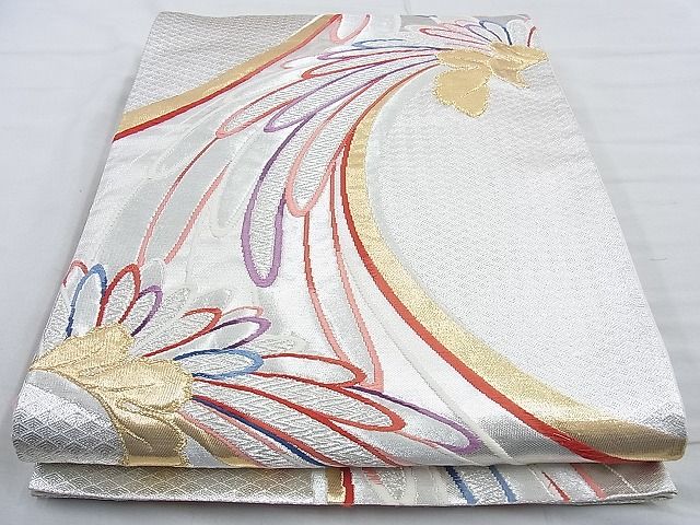 平和屋着物◎六通柄袋帯 唐織 乱菊 金銀糸 逸品 BAAJ9785cm
