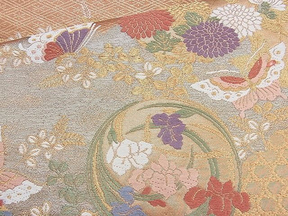 平和屋着物◎六通柄袋帯 唐織 絵蒔錦 金糸 逸品 BAAJ9784cm