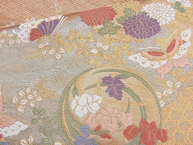 平和屋着物◎六通柄袋帯 唐織 絵蒔錦 金糸 逸品 BAAJ9784cm