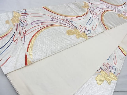 平和屋着物◎六通柄袋帯 唐織 乱菊 金銀糸 逸品 BAAJ9785cm