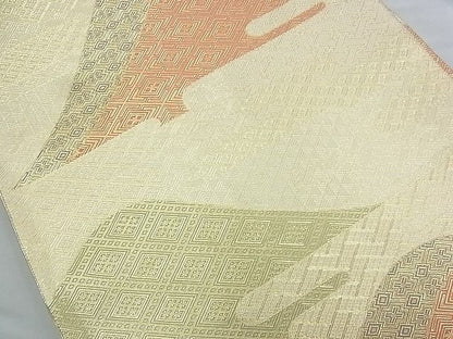 平和屋着物◎佐賀錦 六通柄袋帯 エ霞遠山文 金糸 逸品 BAAJ9824cm