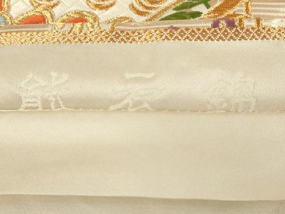 平和屋着物◎六通柄袋帯 唐織 能衣錦 花蝶文 金銀糸 正絹 逸品 AAAL2778Atn