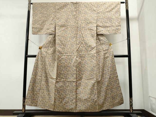平和屋着物■上質なお召 草花文 逸品 CAAH4662yc
