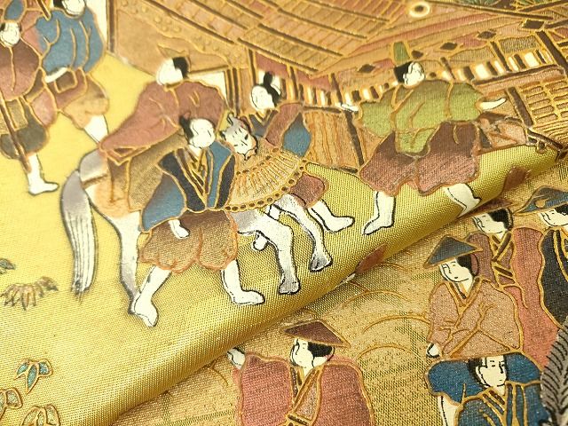 平和屋着物■太鼓柄袋帯 大名行列 金彩 逸品 DAAI0803fe