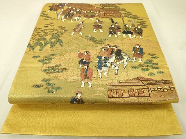 平和屋着物■太鼓柄袋帯 大名行列 金彩 逸品 DAAI0803fe
