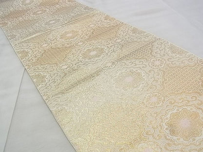 平和屋着物◎六通柄 本袋帯 手織錦 正倉院 金糸 逸品 BAAJ9363if