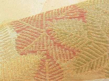 平和屋着物◎六通柄袋帯 エ霞松葉文様 金糸 逸品 BAAJ9358if