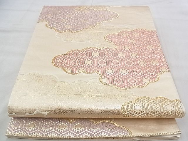 平和屋着物◎六通柄袋帯 唐織 雲取り有職文 金糸 逸品 BAAJ9367if