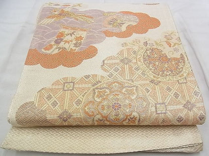 平和屋着物◎佐賀錦　六通柄袋帯　雲取り能衣文　金糸　逸品　BAAJ9381if
