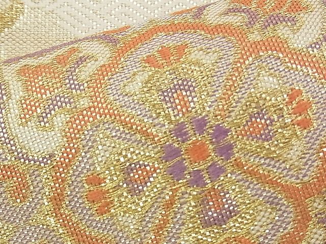 平和屋着物◎佐賀錦　六通柄袋帯　雲取り能衣文　金糸　逸品　BAAJ9381if