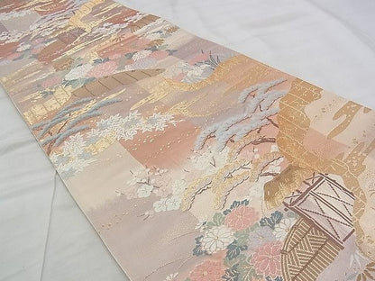 平和屋着物◎六通柄袋帯 唐織 更級錦 金糸 逸品 BAAK0155if