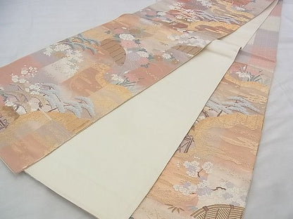 平和屋着物◎六通柄袋帯 唐織 更級錦 金糸 逸品 BAAK0155if