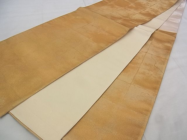 平和屋着物◎六通柄袋帯 寿光織 ワンポイント 枝花文 金糸 逸品 BAAK0162if